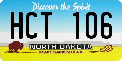 ND license plate HCT106