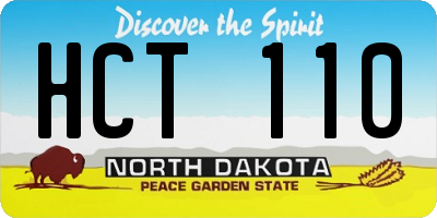 ND license plate HCT110