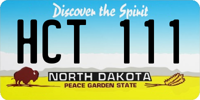 ND license plate HCT111