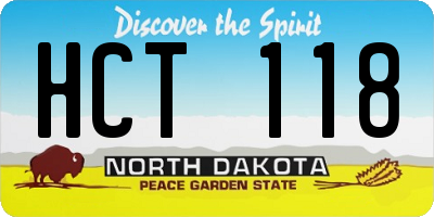 ND license plate HCT118