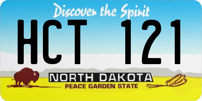 ND license plate HCT121