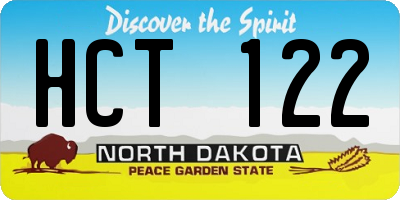 ND license plate HCT122