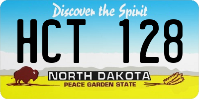 ND license plate HCT128