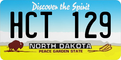 ND license plate HCT129