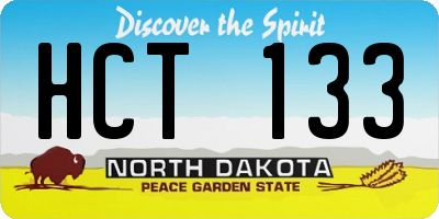 ND license plate HCT133