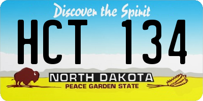 ND license plate HCT134