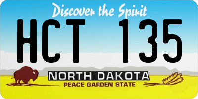 ND license plate HCT135
