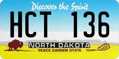 ND license plate HCT136