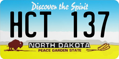 ND license plate HCT137