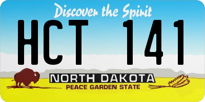 ND license plate HCT141