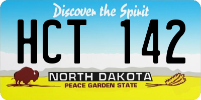 ND license plate HCT142