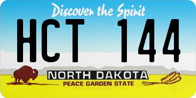 ND license plate HCT144