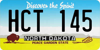 ND license plate HCT145