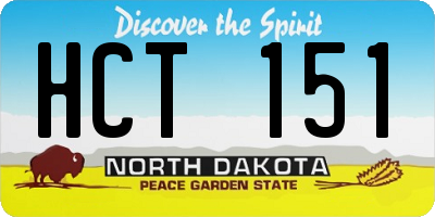 ND license plate HCT151