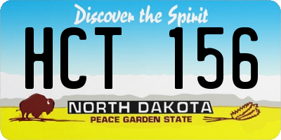 ND license plate HCT156