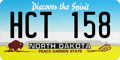 ND license plate HCT158