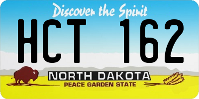 ND license plate HCT162