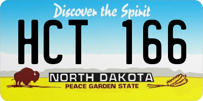ND license plate HCT166
