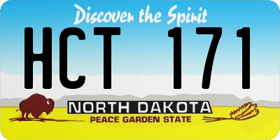 ND license plate HCT171