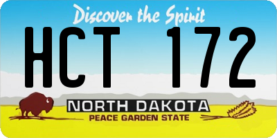 ND license plate HCT172