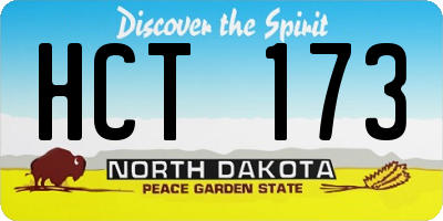 ND license plate HCT173