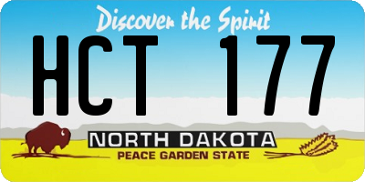 ND license plate HCT177