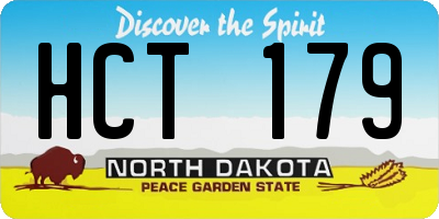 ND license plate HCT179