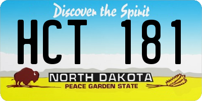 ND license plate HCT181