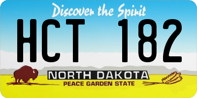 ND license plate HCT182