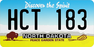 ND license plate HCT183