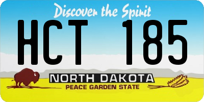 ND license plate HCT185