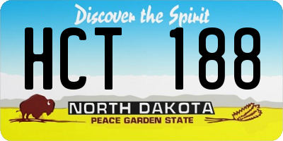 ND license plate HCT188