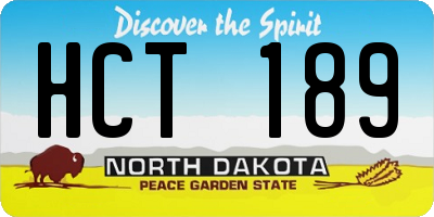 ND license plate HCT189