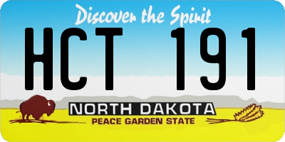 ND license plate HCT191