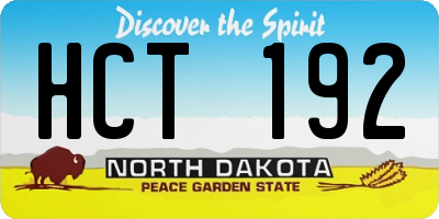 ND license plate HCT192