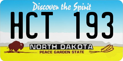 ND license plate HCT193