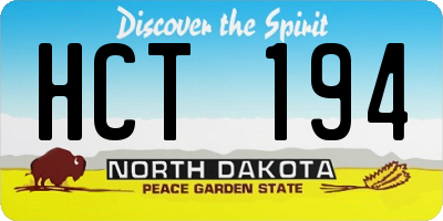 ND license plate HCT194