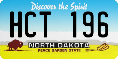 ND license plate HCT196
