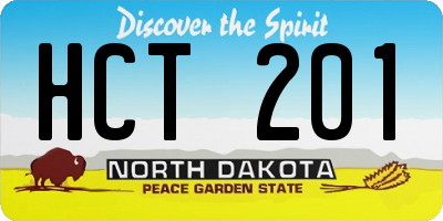 ND license plate HCT201