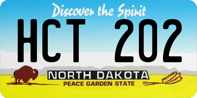 ND license plate HCT202