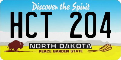 ND license plate HCT204