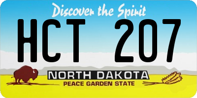 ND license plate HCT207