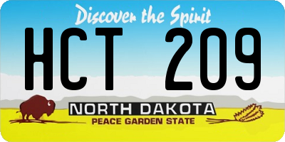 ND license plate HCT209