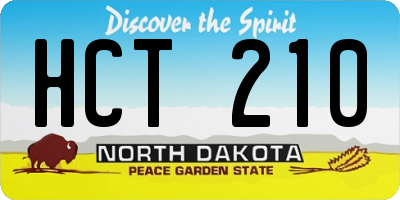 ND license plate HCT210