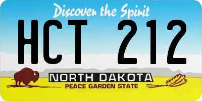 ND license plate HCT212