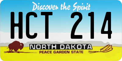 ND license plate HCT214