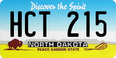 ND license plate HCT215