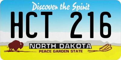 ND license plate HCT216