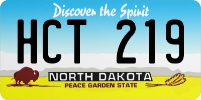 ND license plate HCT219