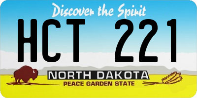 ND license plate HCT221